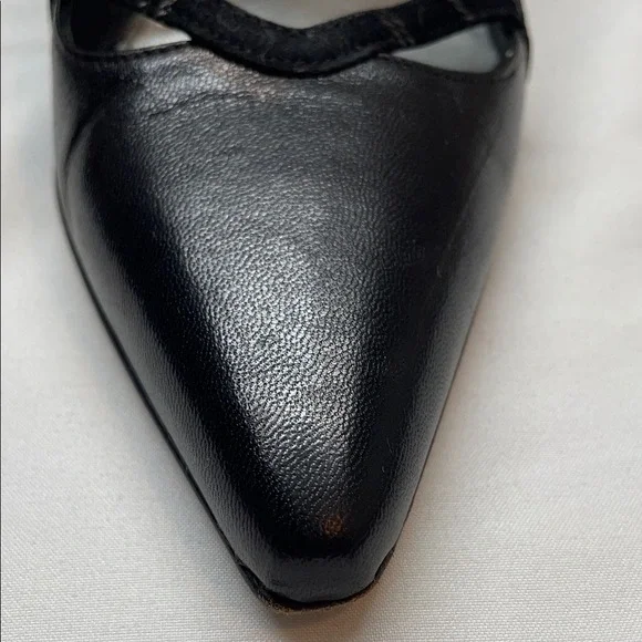 Roberto Capucci Black Leather Suede Stiletto Heels Made in Italy Size 5 B - Picture 7 of 9